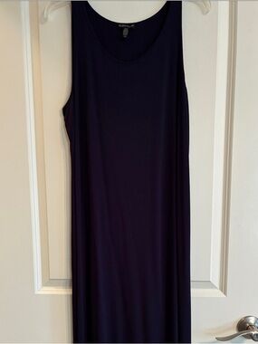 Eileen Fisher Stretch Jersey Knit Round Neck Sleeveless Maxi Dress